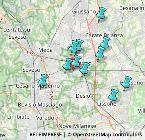 Mappa Via Nazioni Unite, 20831 Seregno MB, Italia (3.01818)