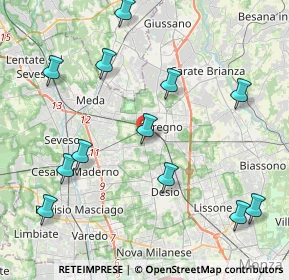 Mappa Via Nazioni Unite, 20831 Seregno MB, Italia (4.7675)