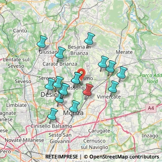 Mappa Via dei Celti, 20855 Lesmo MB, Italia (6.43)