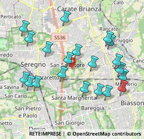 Mappa Via Sole delle Alpi, 20831 Seregno MB, Italia (2.072)