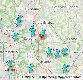 Mappa Via Sole delle Alpi, 20831 Seregno MB, Italia (4.60833)