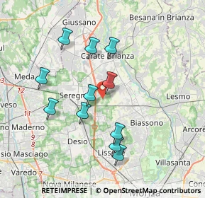 Mappa Via Sole delle Alpi, 20831 Seregno MB, Italia (3.44182)