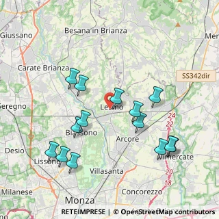 Mappa Via Donna Rosa, 20855 Lesmo MB, Italia (4.05214)