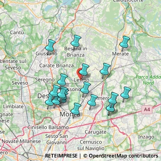 Mappa Via Donna Rosa, 20855 Lesmo MB, Italia (7.22263)