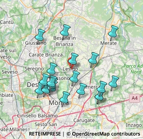 Mappa Via Vincenzo Monti, 20855 Lesmo MB, Italia (7.25526)