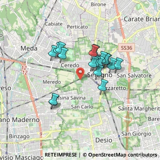 Mappa Via Seveso, 20831 Seregno MB, Italia (1.42889)
