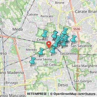 Mappa Via Seveso, 20831 Seregno MB, Italia (1.15267)