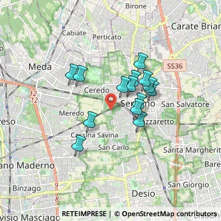 Mappa Via Seveso, 20831 Seregno MB, Italia (1.34286)