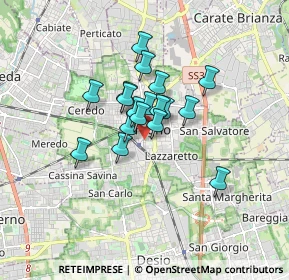 Mappa Piazza Roma, 20831 Seregno MB, Italia (1.08611)