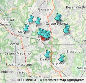 Mappa Piazza Roma, 20831 Seregno MB, Italia (2.91308)