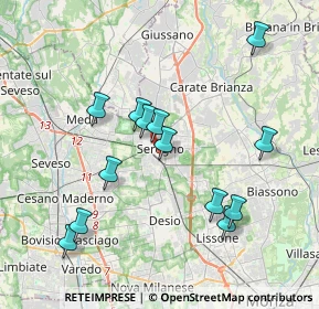 Mappa Piazza Roma, 20831 Seregno MB, Italia (3.77077)