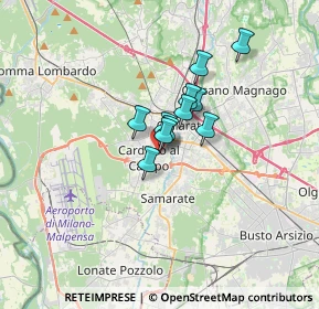 Mappa Via Cantore General, 21010 Cardano Al Campo VA, Italia (1.91636)