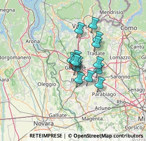 Mappa Via Cantore General, 21010 Cardano Al Campo VA, Italia (7.63533)