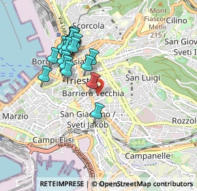 Mappa Via Giuseppe Parini, 34129 Trieste TS, Italia (0.881)