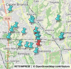 Mappa Via Cristoforo Colombo, 20845 Sovico MB, Italia (1.95167)