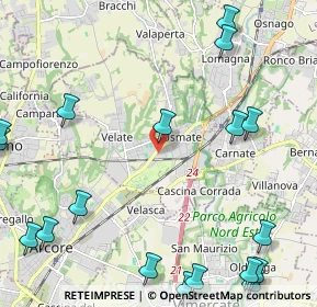 Mappa Via Isonzo, 20865 Usmate Velate MB, Italia (3.18667)