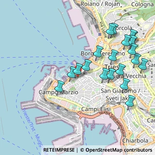 Mappa Via Torino, 34123 Trieste TS, Italia (1.1335)
