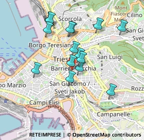 Mappa Via Alfredo Oriani, 34131 Trieste TS, Italia (0.80333)