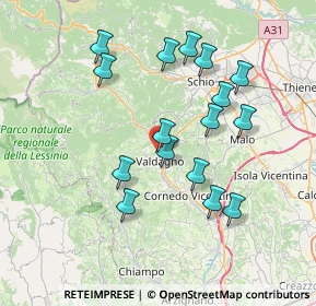 Mappa Via Fusinato Arnaldo, 36078 Valdagno VI, Italia (6.96625)