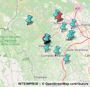 Mappa Via Fusinato Arnaldo, 36078 Valdagno VI, Italia (5.3355)