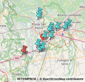 Mappa 24044 Dalmine BG, Italia (5.84429)