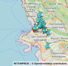 Mappa Via delle Monache, 34121 Trieste TS, Italia (1.002)