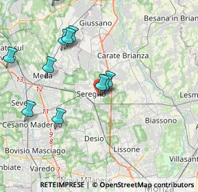 Mappa Via San Francesco, 20831 Seregno MB, Italia (4.3675)