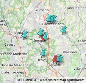 Mappa Via San Francesco, 20831 Seregno MB, Italia (3.23636)