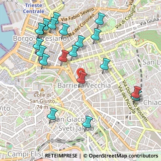 Mappa Via Giuseppe Vidali, 34129 Trieste TS, Italia (0.5945)