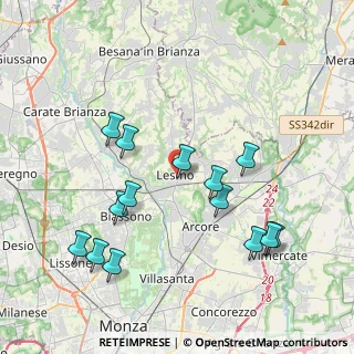 Mappa Via Monsignore Pasquale, 20855 Lesmo MB, Italia (4.10286)