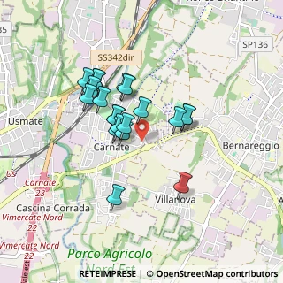 Mappa Via Santi Cornelio e Cipriano, 20866 Carnate MB, Italia (0.697)