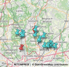 Mappa Via Monte Santo, 20831 Seregno MB, Italia (7.01438)
