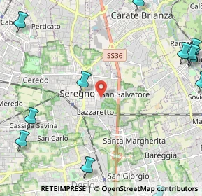 Mappa Via Monte Santo, 20831 Seregno MB, Italia (3.405)