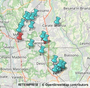 Mappa Via Monte Santo, 20831 Seregno MB, Italia (4.115)