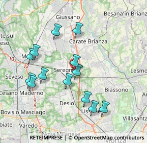 Mappa Via Monte Santo, 20831 Seregno MB, Italia (3.70385)