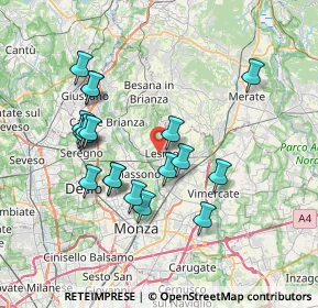 Mappa Via Veneto, 20855 Lesmo MB, Italia (7.03789)
