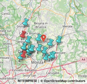 Mappa Via Veneto, 20855 Lesmo MB, Italia (6.88947)