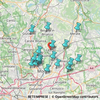 Mappa Via Veneto, 20855 Lesmo MB, Italia (7.26263)