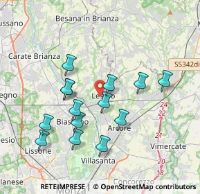 Mappa Via Veneto, 20855 Lesmo MB, Italia (3.46429)