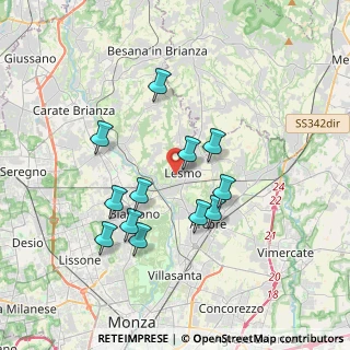 Mappa Via Lambro, 20855 Lesmo MB, Italia (3.27)