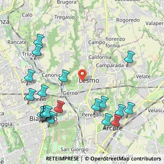 Mappa Via Lambro, 20855 Lesmo MB, Italia (2.637)