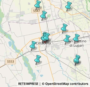 Mappa Via Riva dell'Ospedale, 35013 Cittadella PD, Italia (3.50357)
