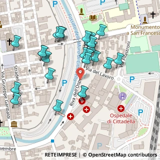 Mappa Via Riva dell'Ospedale, 35013 Cittadella PD, Italia (0.10741)
