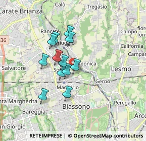 Mappa Strada Vicinale Vecchia delle Vallette, 20845 Sovico MB, Italia (1.28667)