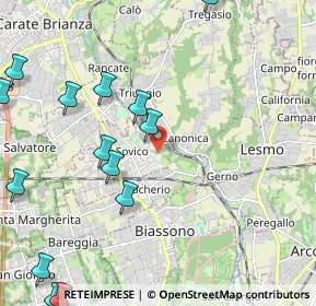 Mappa Strada Vicinale Vecchia delle Vallette, 20845 Sovico MB, Italia (2.835)