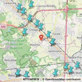 Mappa Via Per la Massina, 22078 Cislago VA, Italia (3.08944)
