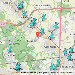 Mappa Via Per la Massina, 22078 Cislago VA, Italia (3.257)
