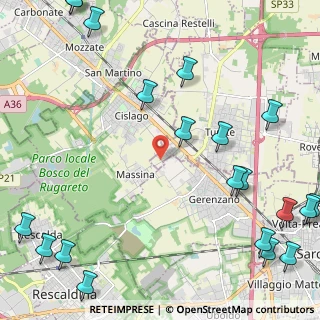 Mappa Via Per la Massina, 22078 Cislago VA, Italia (3.364)