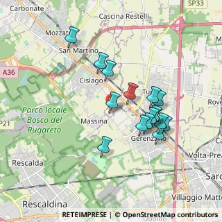 Mappa Via Per la Massina, 22078 Cislago VA, Italia (1.61)
