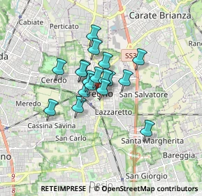 Mappa Via Alcide De Gasperi, 20831 Seregno MB, Italia (1.09056)